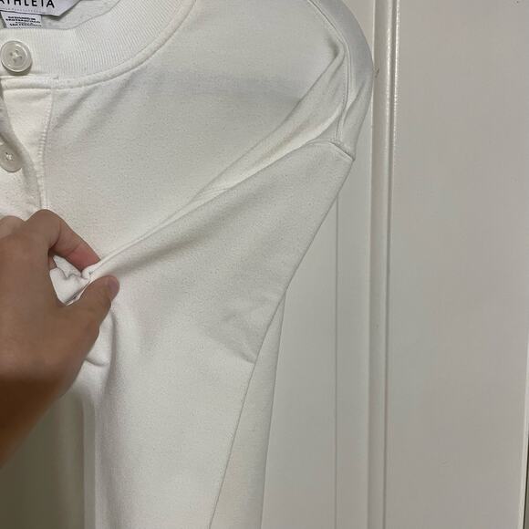 Athleta Balance White Henley Pullover Sweatshirt Crewneck Button Up Size XS - Picture 7 of 12